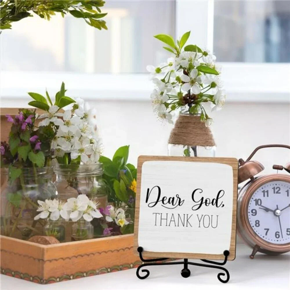 Boho Farmhouse Table Shelf Decor Christian Wood Sign Office Bedroom Gift
